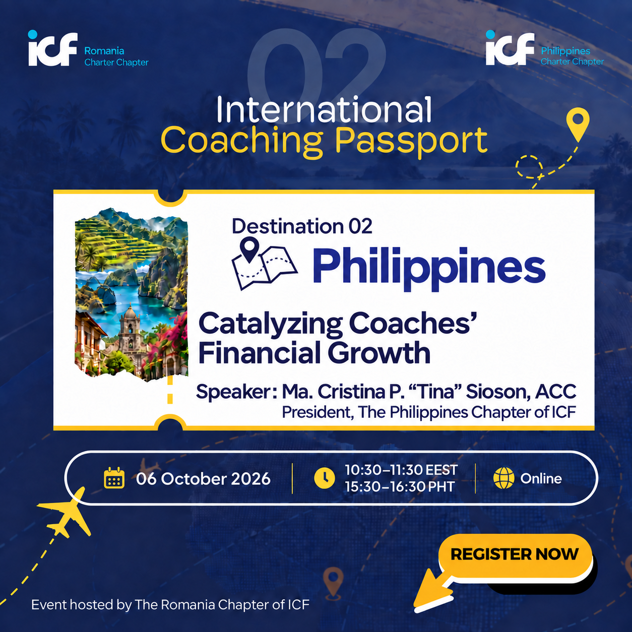 International Coaching Passport with The Philippines Chapter of ICF — Destination 02, Philippines, Catalyzing Coaches' Financial Growth. 06 October 2026.